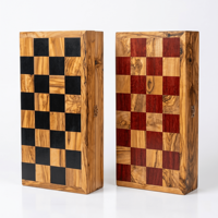 Jeu d'échecs de voyage pliable avec rangement, plateau en bois fait main avec tuiles rouges ou noires, 16x35 cm, pour enfants, vente en gros
