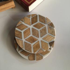 Sous-verre en bois naturel avec gravure Laser pour objet cadeau, support de tasse à thé au Design Unique pour la maison, le Restaurant et l'hôtel - Product Image 5