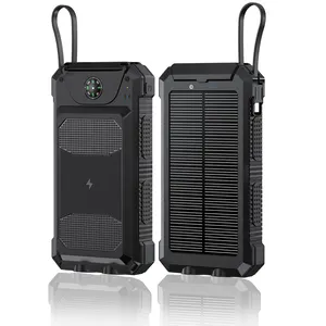2024 New Products Outdoor Solar Power Bank 20000mah Travel Portable Solar Mobile Phone Charger Solar Powerbanks For Camping