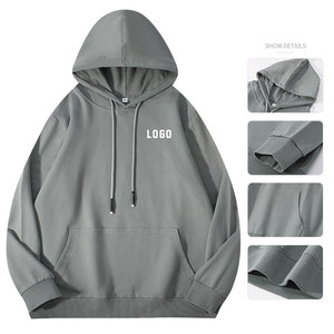 Sudaderas con capucha 520g lavado americano peso pesado lana bucle 85% algodón 15% poliéster cuello redondo sudadera para hombres Mujer - Product Image 1
