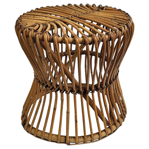 Tabouret en rotin artisanal écologique de style vintage du Vietnam Design d'arche distinctif pour le style de la maison hôtel salon appartement - Product Image 1