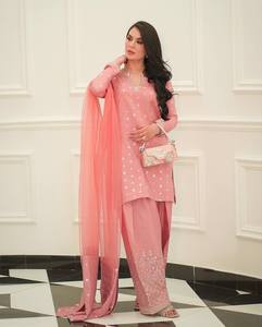 New Launching Traditional Designer Women's Wedding Party Wear Salwar Kameez Pure Heavy Chinnon Silk Embossed Digital Print - Product Image 5