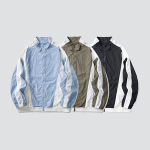 High Quality Wholesale Custom Contrast Paneled Track <b>Jacket</b> Men's Summer New <b>Lightly</b> Simple Men's <b>Jacket</b> - Product Image 4