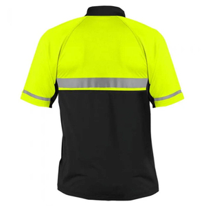 Polo de travail haute visibilité à manches longues en polyester imperméable, respirant, séchage rapide, antibactérien et réfléchissant - Product Image 3