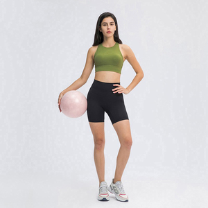 Femmes grande taille XS-XL vêtements de sport de gymnastique col haut Yoga débardeurs et séchage rapide rembourré soutiens-gorge de sport ensemble ourlet Long imprimer en gros - Product Image 6
