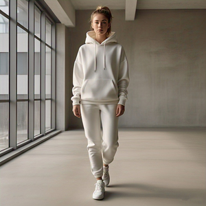 Entrenamiento deportivo y Jogging Chándal Damas Venta al por mayor Jogger Set Personalizado Sudadera con capucha Pantalones de chándal Dos piezas Mujeres - Product Image 5