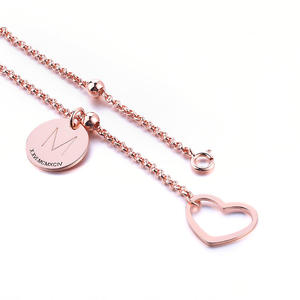 Jeulia Personalized Sterling Silver Heart <b>Initial</b> <b>Bracelet</b> - Product Image 3
