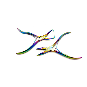 Venta caliente de acero inoxidable Micro Bead Gold Hair Extension Alicates Tijeras Agujas Rainbow Color Closer - Product Image 2