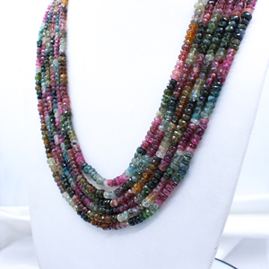 Vente 2024, collier de perles de pierres précieuses naturelles multicolores facettées rondes, pierres de guérison, prix de gros, bijoux pour femmes - Product Image 4