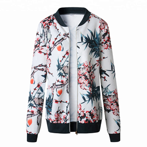 2021 nouveau Design femmes coton Bomber veste décontracté Sports de plein air col montant avec des Techniques imprimées sublimées pour l'hiver - Product Image 1