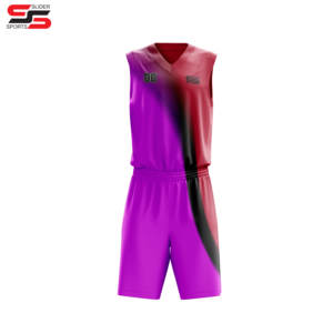 Ensemble d'uniformes d'équipe de basket-ball à sublimation sans manches, kit d'uniformes de basket-ball avec nom et numéro personnalisés - Product Image 6