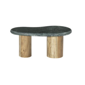 โต๊ะกาแฟทำด้วยมือไม้มะม่วงแข็งแบบเคลื่อนย้ายได้พร้อมท็อปหินอ่อนสีเขียวสำหรับเฟอร์นิเจอร์ห้องนั่งเล่นสุดหรูดีไซน์ทันสมัย - Product Image 3