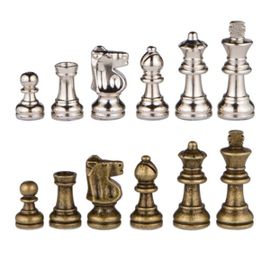 Juego completo de Ajedrez de Metal de lujo, piezas de metal plateado y dorado, cierre de latón de alta calidad, ideal para viajes - Product Image 1