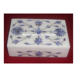 Hecho a mano elegante lujosa piedra preciosa amor múltiple fregona mármol incrustaciones caja madre perla arte Floral diseño duradero joyería de boda - Product Image 2