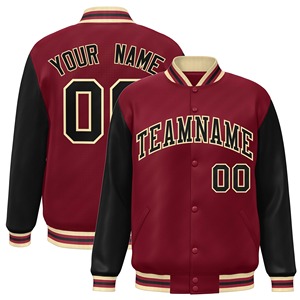 Veste de baseball universitaire personnalisée manches raglan à pression complète texte personnalisé numéro Logo Varsity Letterman Style manteau fin d'hiver - Product Image 5