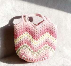 Handmade Embroidery Solid Color Cotton Portable Large Capacity <b>Boho</b> Crochet Granny Square Tote <b>Bags</b> for Women Open Closure Type - Product Image 3