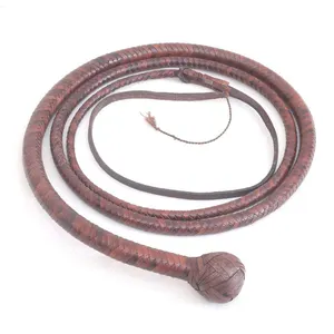 Hand Crafted Kangaroo Hide Snake Whip 4 Foot 12 Plait with Complete Leather Belly & Bolster Wholesale Supplier