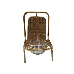 จานเสิร์ฟอาหารทรงเก้าอี้ทองเหลืองชุบทองสำหรับโรงแรมที่อุ่นอาหารแบบดั้งเดิมขายส่ง - Product Image 3