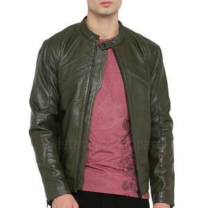 Última chaqueta de cuero informal para hombre, ropa de moda de invierno con cuello levantado y cierre de cremallera, venta al por mayor - Product Image 4