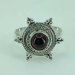 Boho January Birthstone <b>Ring</b> Handmade 925 Sterling <b>Silver</b> <b>Garnet</b> Perfect Anniversary Birthday Gift for Her Featuring Platinum - Product Image 3