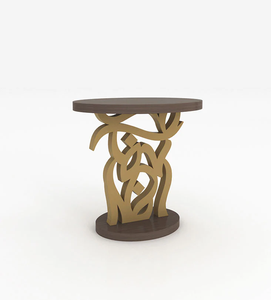 Bàn Cạnh Caligraffiti Bàn Cạnh Tròn Mdf Kim Loại Thiết Kế Thanh Lịch Bàn Cà Phê Cho Phòng Khách Đồ Nội Thất Giỏ Đựng Đồ - Product Image 1