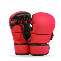 Gants de boxe professionnels en cuir à demi-doigts pour MMA, grappling en extérieur, entraînement en salle de sport, évacuation de l'humidité, ajustables