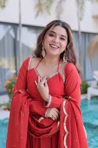 Conjunto de Vestido Anarkali/Salwar Kameez 2026, Diseño Elegante y Sencillo con Cuello de Color Intenso, para Mujeres o Niñas, Edición Especial - Product Image 3