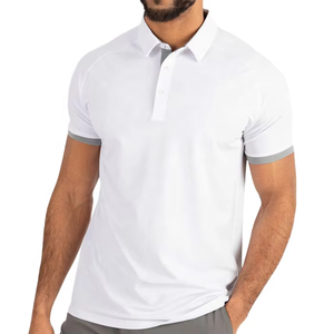 Chemises de golf pour hommes de haute qualité, tricotées, respirantes, confortables, décontractées, motif uni unique, prix de gros pour une utilisation en salle de sport - Product Image 1