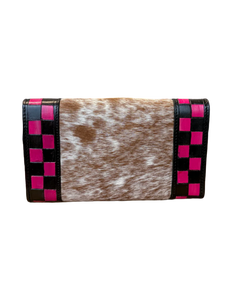 Pochette en cuir véritable pour femme, fabriquée à la main, avec imprimé animal, détail en fourrure vintage, fermeture à bouton-pression, pour le soir, usage quotidien, toutes saisons - Product Image 2