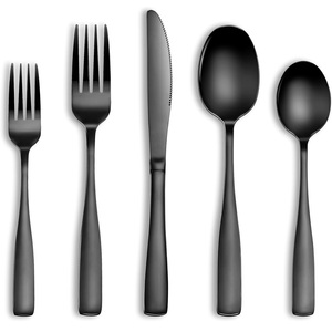 Exquisite Designer Stainless Steel Silverware Set Black Mirrored Finish for Weddings and Dinner Table for Hotels Restaurants - Product Image 6