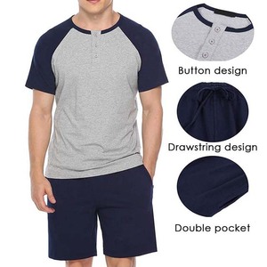Transpirable Tallas grandes High Street Style Conjuntos de ropa para hombres Camisetas y pantalones cortos Algodón de alta calidad OEM Algodón personalizado Hombres 2PCs Set - Product Image 6