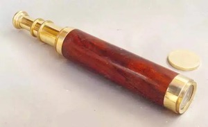 หนังสีดำและกล้องโทรทรรศน์ทองเหลืองวินเทจทะเล Spyglass ของขวัญตกแต่งทะเล - Product Image 4
