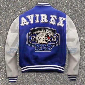 แจ็คเก็ตเบสบอล,แจ็คเก็ตเลตเตอร์แมนทำจากหนังสัตว์ - Product Image 2