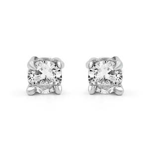 NOVAMART Fine Zarkan Cute 14K Gold Tops Trendy <b>Silver</b> <b>Stud</b> <b>Earrings</b> Flower-shaped Drop Zircon Diamond for Weddings Engagements W - Product Image 2