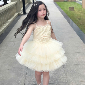 Vestido de Princesa ViODM de 3 Capas con Encaje, Sin Mangas, Hasta la Rodilla, con Cuentas, Ecológico, para Bebés Niñas, Bodas, Ceremonias, Cumpleaños de Verano - Product Image 6