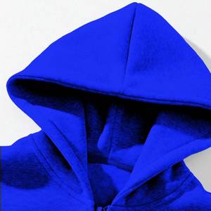 Sweats à capuche zippés pour hommes Sweat à capuche zippé de couleur unie Sweat à manches longues avec épaules tombantes Pull décontracté - Product Image 3