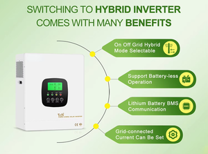 Convertisseur solaire hybride HOULI 3kw 4kw 6kw 8kw 10kw, système solaire connecté au réseau, convertisseur de réseau 230V, onde sinusoïdale pure - Product Image 5