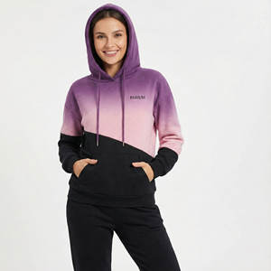 Prix de gros, sweats à capuche élégants pour femmes, couleur tendance, pull à blocs de couleur, design personnalisé, impression de couleur et de taille, sweats à capuche décontractés et amples - Product Image 1