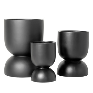 Ensemble de 3 pots de fleurs d'intérieur légers en fibre de ciment de différentes tailles pour la peinture de nouveaux modèles de bols en béton - Product Image 2