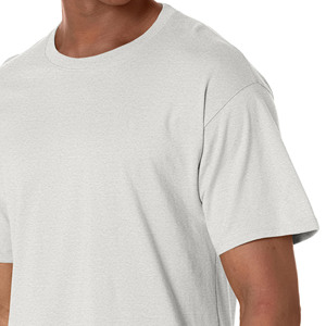 Col arrondi Gym T-shirt hommes 100% coton à manches courtes course T-shirt mâle entraînement été vêtements de sport hommes T-Shirts - Product Image 5