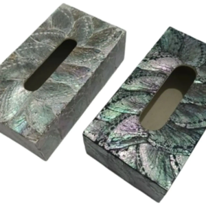 Caja de pañuelos de concha marina hecha a mano, elegante decoración costera para el hogar de Indonesia, Material de concha ecológico - Product Image 2