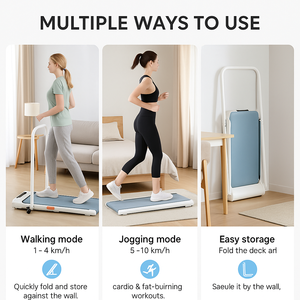 Caminadora Eléctrica Plegable 2 en 1 Portátil con LED, Máquina de Ejercicio Multifuncional para el Hogar, para Trotar/Caminar, con Prueba de Frecuencia Cardíaca Inalámbrica - Product Image 2