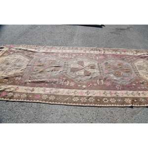 Alfombra Kilim marrón y beige, 5,5x13,1 pies - Product Image 3