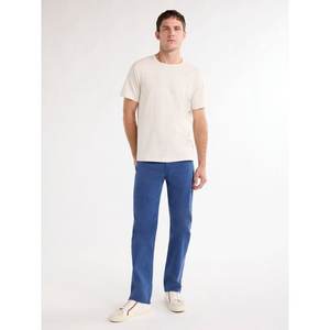 Beige 300g Camiseta de manga corta de algodón pesado Verano Cuello redondo Camisa suelta y base para hombres Mujeres Camiseta básica - Product Image 2