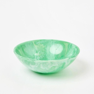 Bol à salade et à fruits en résine écologique fait à la main avec texture en spirale aquatique, design traditionnel pour les fêtes - Product Image 1