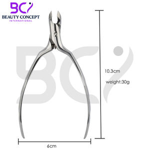 Outil d'élimination des peaux mortes en acier inoxydable, pince à cuticules professionnelle durable avec logo personnalisé, ouverture large, emballage en vrac - Product Image 5