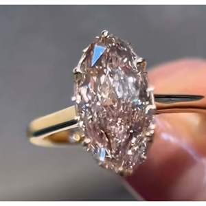 Dépôt pour commande personnalisée - Bague en diamant de laboratoire taille ovale 5 carats, style Mine ancienne - Product Image 1
