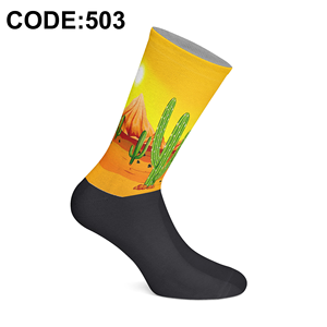 Chaussettes imprimées par sublimation fabriquées en Turquie, impression numérique haute fidélité, mélange de polyester durable, chaussettes artistiques à motif. - Product Image 1