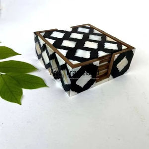 Posavasos con incrustaciones de fregona hecho a mano de lujo Tradebyd, accesorio de mesa artístico elegante para regalar - Product Image 1