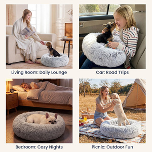 Factory Direct Sale Washable Warm Cat <strong>Bed</strong> Cozy Anti-Anxiety Round Fluffy Calming <strong>Donut</strong> Pet <strong>Dog</strong> <strong>Bed</strong> - Product Image 4
